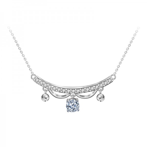 Original Design Lace Princess 925 Sterling Silver Created Moissanite Pendant Necklace for Women