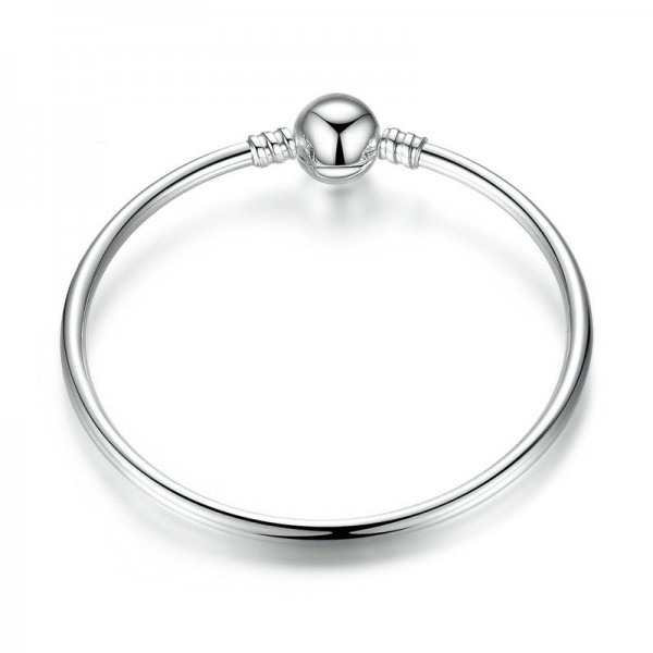 Beaded Glossy 925 Sterling Silver Bracelet for Women