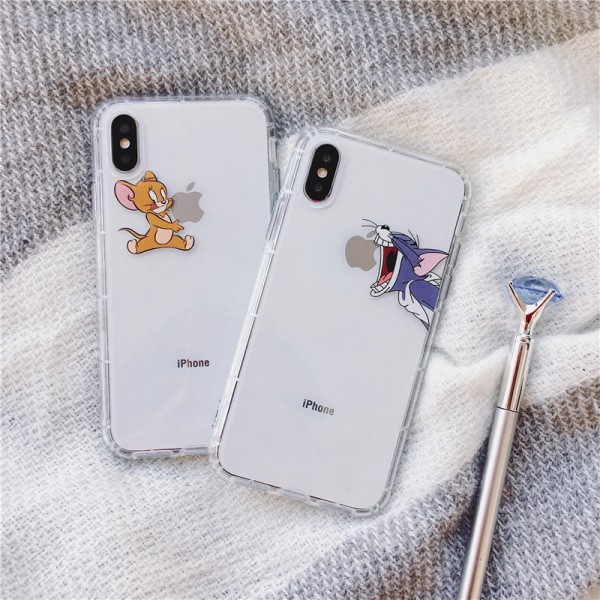Tom And Jerry White iPhone Cases For Couples In TPU