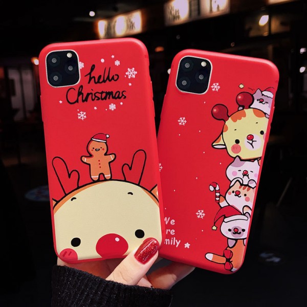 Red Christmas iPhone Cases For Couples In TPU