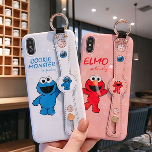Elmo And Cookie Monster iPhone Cases With Stand In TPU