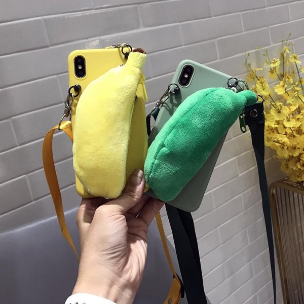 Cool iPhone Cases With Banana Shape Wallet In TPU