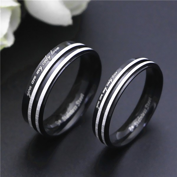 You Are My Only Love Promise Rings For Couples In Stainless Steel