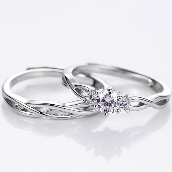 Adjustable Knot Promise Ring For Couples Infinity love In 925 Sterling Silver
