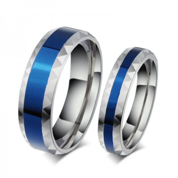 Engravable Simple Titanium Couple Rings For Him And Her