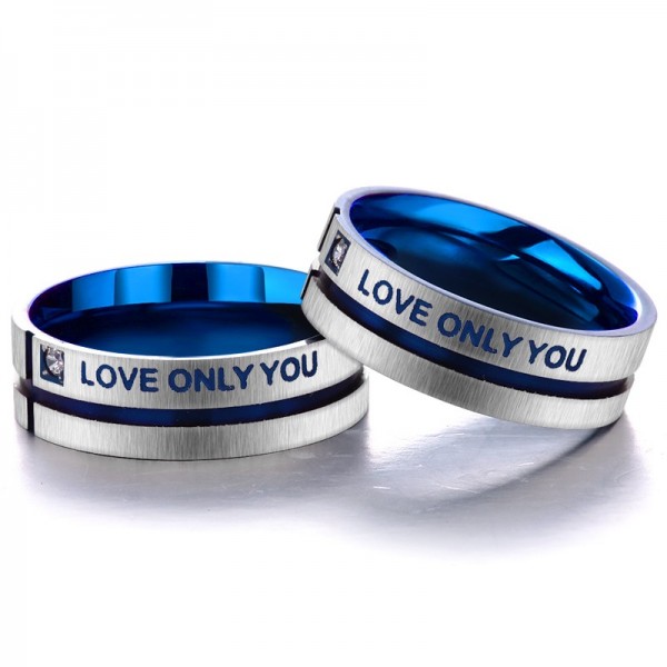 Titanium Couple's Love Only You Promise Ring For Him And Her