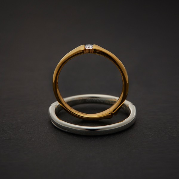 Original Design Couple's Bamboo Shape Promise Ring For Him And Her