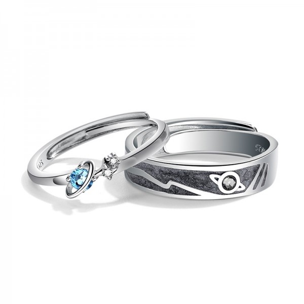 Engravable You Are My Whole World Promise Ring For Couple In Sterling Silver