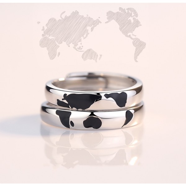 Engravable Northern And Southern Hemisphere Matching Promise Ring For Couples