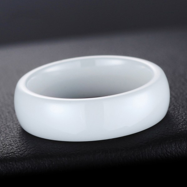 Engravable White Ceramic Promise Ring For Men
