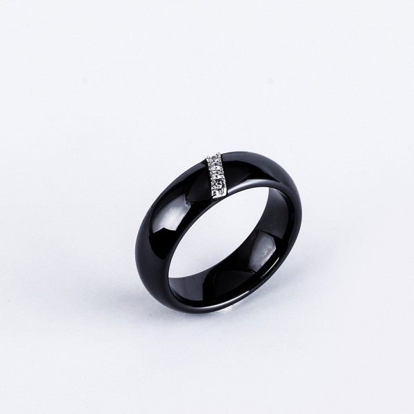 Personalized Cubic Zirconia Promise Ring For Women In Ceramic