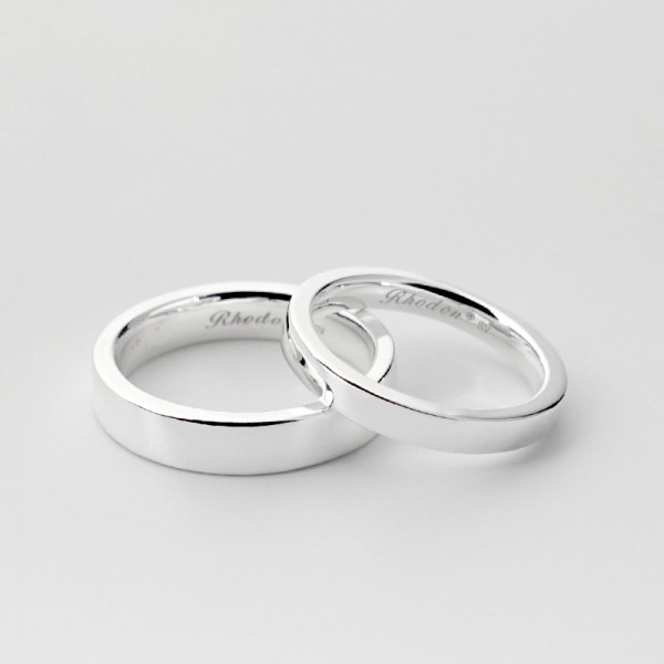 Engravable Simple Promise Band For Couple In Sterling Silver