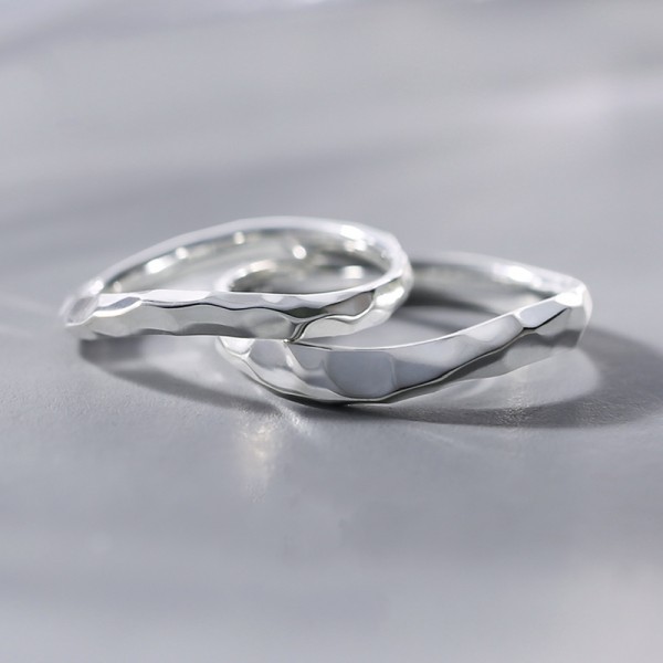 Engravable Unique Arc Promise Ring For Couples In Sterling Silver