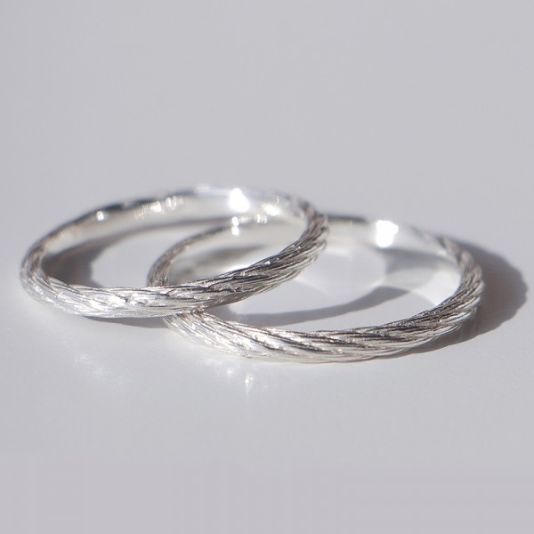 Engravable Rope Promise Ring For Couple In Sterling Silver