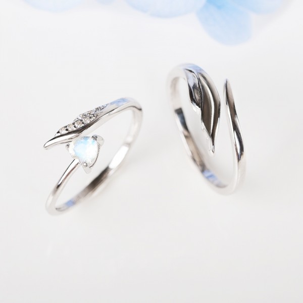 Adjustable Cupid's Arrow Matching Promise Rings For Couples In Sterling Silver