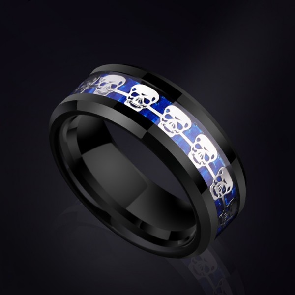 Personalized Skull Tungsten Ring For Men