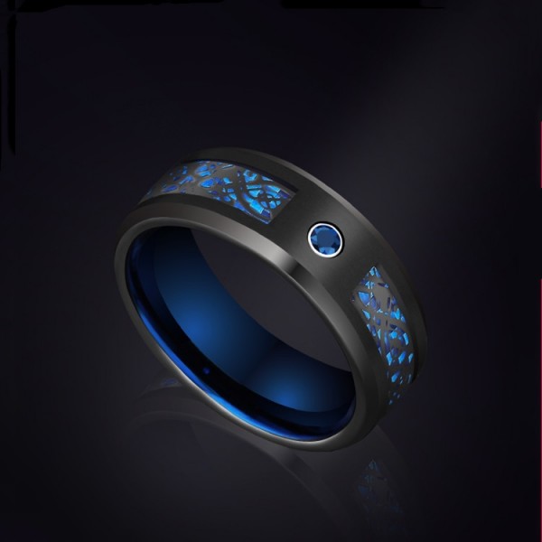 Engravable Cool Promise Ring For Men In Tungsten