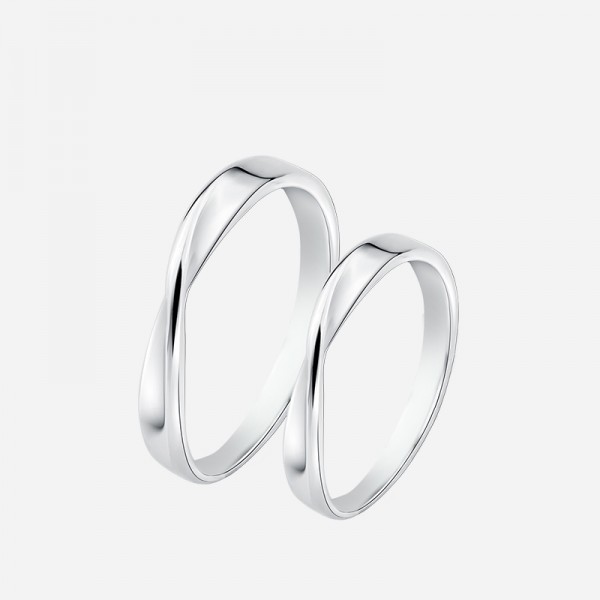 Engravable Infinity Matching Couple Promise Rings In Sterling Silver