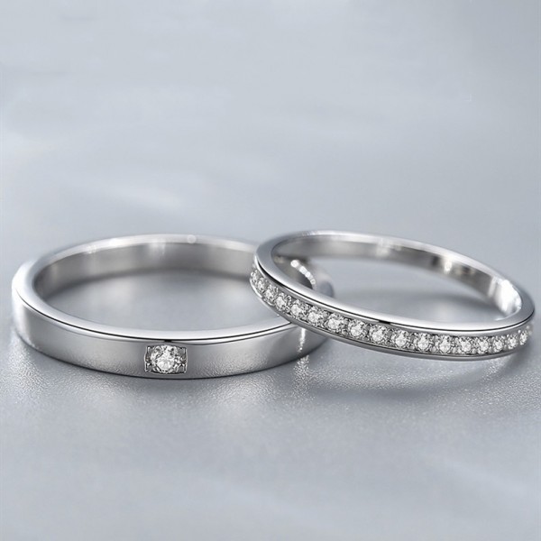 Stackable Matching Promise Rings For Couples In Sterling Silver