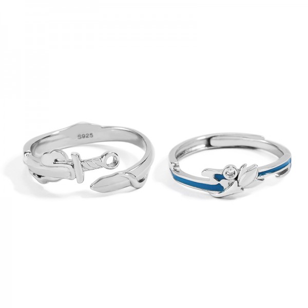 Personalized Heroes And Beauties Promise Rings For Couples In Sterling Silver