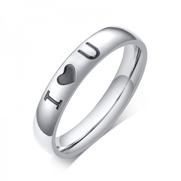 Engravable Simple Promise Ring For Men In Titanium