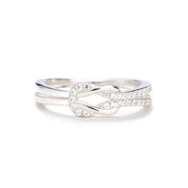 Engravable Knot Infinity Love Promise Ring For Women In Sterling Silver