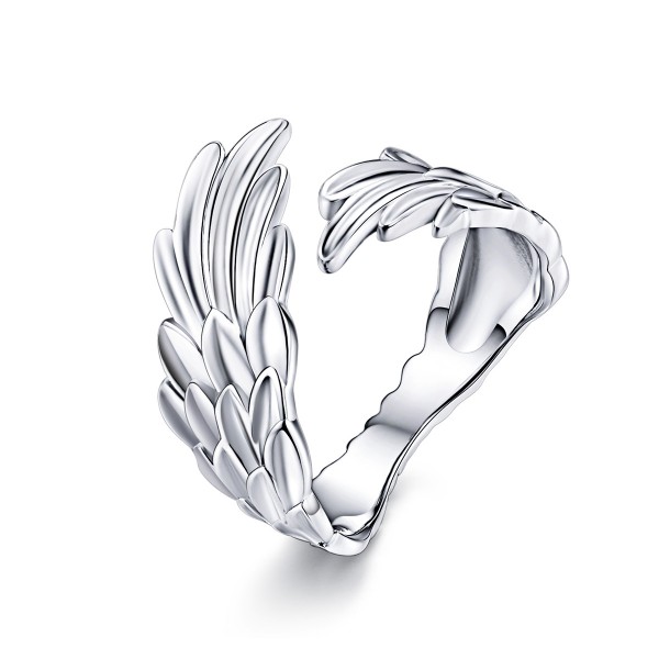 Angel Feather Wing 925 Sterling Silver Adjustable Ring