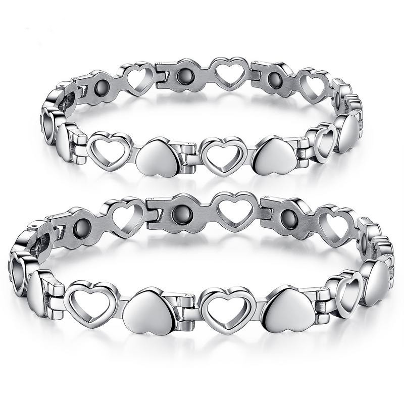Silver Stainless Steel Magnetic Couple Bracelet, Size: Adjustable, Shape:  Heart,Ball at Rs 299/piece in Nashik
