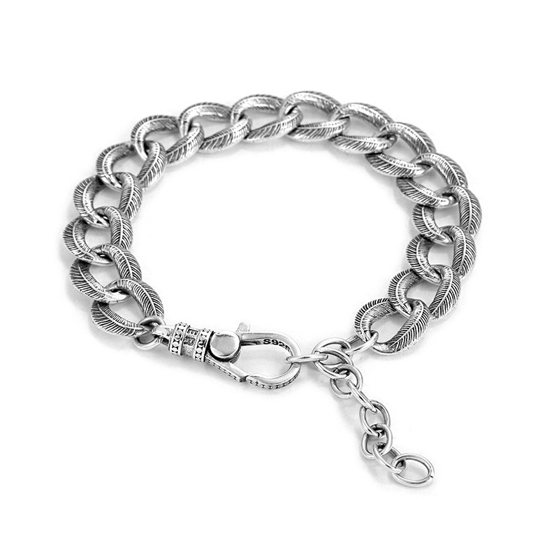 Men's Personalized Bracelet, Sterling Silver, Chain Bracelet - Spencer