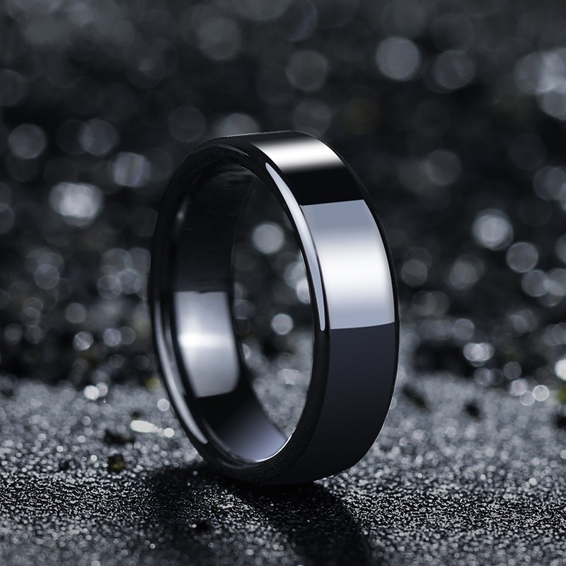 Simple black deals wedding rings