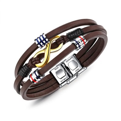 Three-Strand Leather Bracelet with Center Beads & Magnetic Clasp | ERICA  ZAP DESIGNS