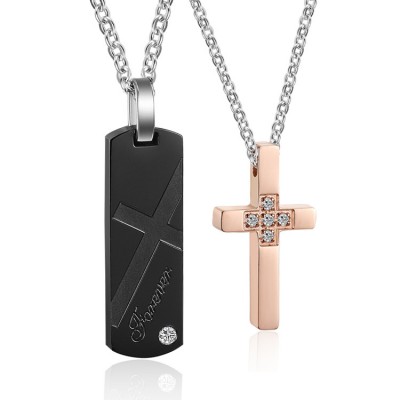 His And Hers Matching Cross Necklaces 2024 | funtazmo.com