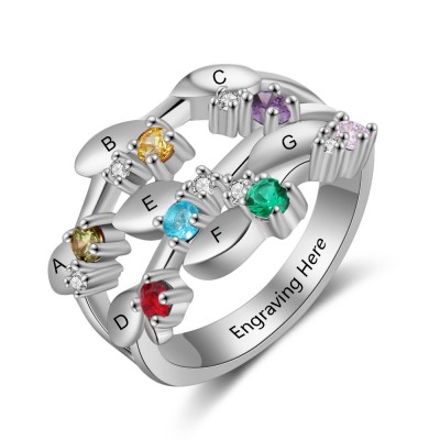 Family Celebration Mountings Sterling Silver and 14k Three-stone Mothers Ring Mounting Size 7 